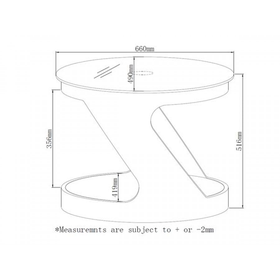 Curve Walnut Veneer Side Table